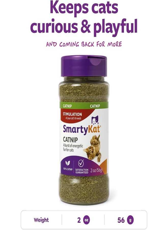 SmartyKat Natural Catnip Canister, 100% Natural Cat nip for Cats, Premium Dried Catnip for Indoor Cats, Positive Training Aid for Play and Exercise, Resealable Shaker Bottle, 2 Ounces - Image 4